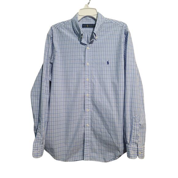 Ralph Lauren Blue White Checkered Shirt Size XL - Picture 1 of 5